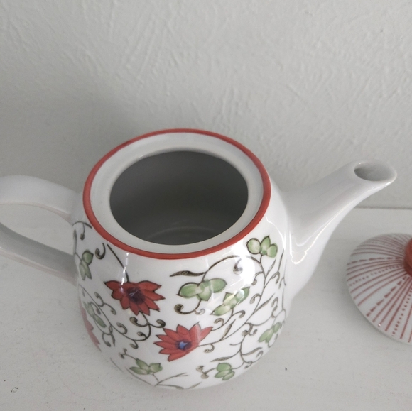 Pier 1 Imports Vintage 90s Hand Painted Floral Teapot - Picture 6 of 7